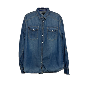 Men's Silver Jeans Co. Long Sleeves, Denim Shirt, XL, Blue